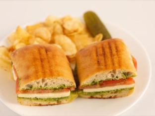 Gluten Free Caprese Panini | Fresh Fruit | Gluten Free Brownie