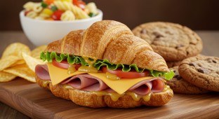 Cheddar Club Croissant and Pasta Salad Meal