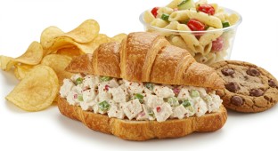 Chicken Salad Sandwich and Pasta Salad Meal