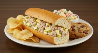 Tuna Sandwich and Pasta Salad Meal
