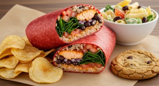 Chipotle Salmon Wrap and Pasta Salad Meal