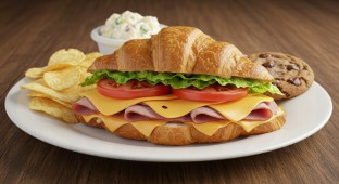 Cheddar Club Croissant and Potato Salad Meal