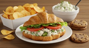 Chicken Salad Sandwich with Potato Salad Meal
