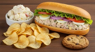 Tuna Sandwich and Potato Salad Meal