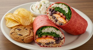 Chipotle Salmon Wrap and Potato Salad Meal