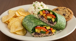 Vegan Veggie Wrap and Side Salad Meal
