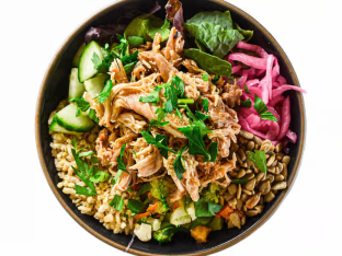Chicken Mixed Bowl with Avocado and Smoky Chipotle Sauce