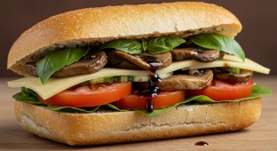 Gluten Free Tomato, Mushrooms & Vegan Cheese Sandwich