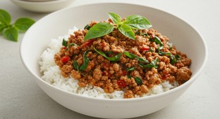 Spicy Basil Minced Pork
