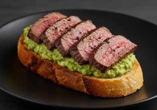 Filet Mignon Crostini with Smashed Avocado