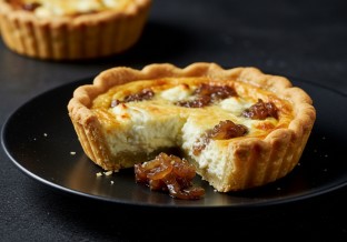 Mini Goat Cheese Caramelized Onion Quiche