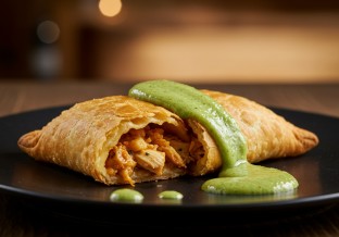 Chicken Empanada with Salsa Verde Crema