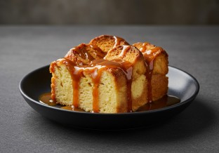Brioche Bread Pudding with Caramel Sauce