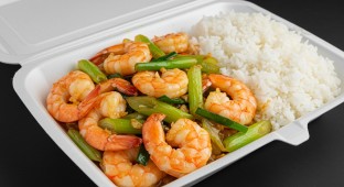 Shrimp with Garlic Sauce and Rice