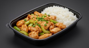 Chicken with Garlic Sauce and Rice