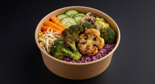 Allergen Free Korean Roasted Veggies with Purple Rice and Assorted Veggies