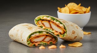 Grilled Tenders Wrap with Homemade Potato Chips