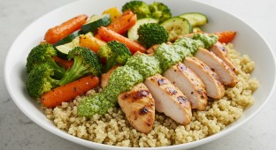 Pesto Cilantro Chicken with Quinoa