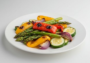 Charred Bell Peppers, Zucchini & Onions