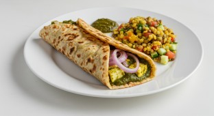 Saag Paneer Naan Wrap with Raita