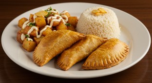 Beef Empanadas, Chipotle Potatoes and Arroz Blanco
