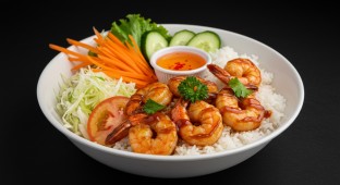 Secret BBQ Shrimp Rice Bowl