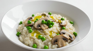 Mushroom Risotto with Peas