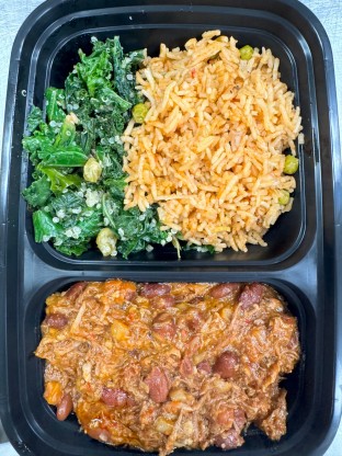 Pork Ropa Vieja with Arroz Rojo and Kale