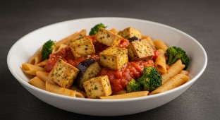 Herb Tofu & Roasted Veggie Pasta Marinara