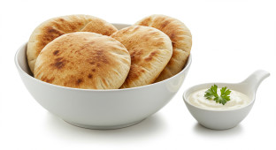 Side of Pita Bread and Garlic Sauce