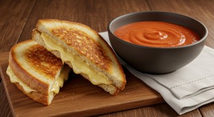 Grilled Cheese Sandwich and Tomato Bisque Box
