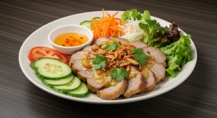 Lemongrass Pork Mixed Greens Bowl