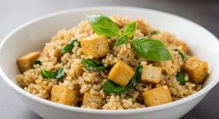 Gluten Free Tofu Basil Fried Rice