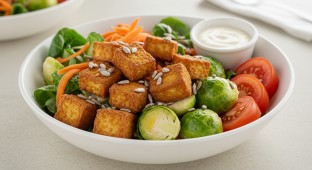 Fried Tofu House Salad Bowl w/ Ranch