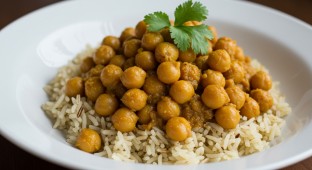 Vegan Pindi Chole and Basmati Rice (No Garlic, No Nightshades)