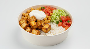 Tofu Bowl with Chickpeas and Sour Cream