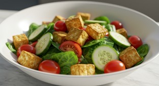 Garden Salad with Grilled Tofu