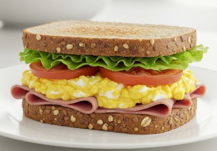 Black Forest Ham Sunrise Sandwich on Multigrain Bread