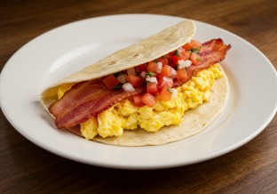 Dairy Free Bacon Breakfast Burrito (No Cheese, No Avocado, No Hash Browns)