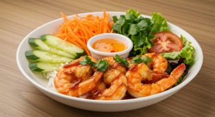 Secret BBQ Shrimp Mixed Greens Bowl