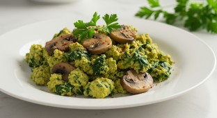 Vegan Spinach and Mushroom Scrambler