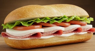 Salami and Mozzarella on a Hero.