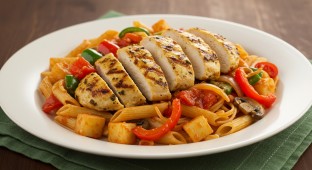 Parmesan Chicken Pasta with Mixed Veggies