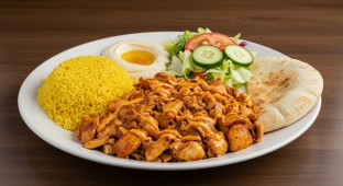 Chicken Shawarma Meal with Spicy Sauce