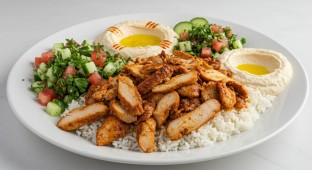 Gluten Free Chicken Shawarma Meal with Tahini