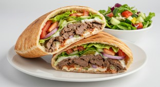 Lamb Shawarma Sandwich Box with Spicy Sauce