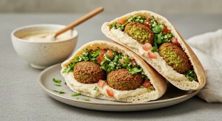 Falafel, Tabbouleh and Hummus Sandwich Box with Tahini