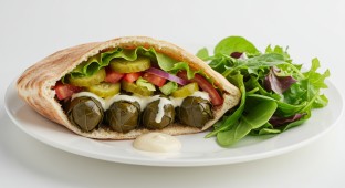Grape Leaves Sandwich Box with Tahini
