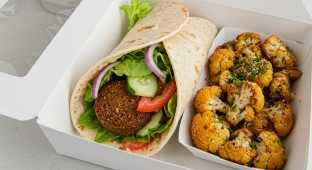 Falafel Wrap with Roasted Cauliflower