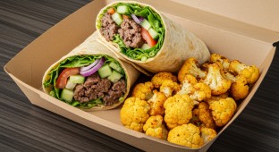 Lamb and Beef Wrap with Roasted Cauliflower